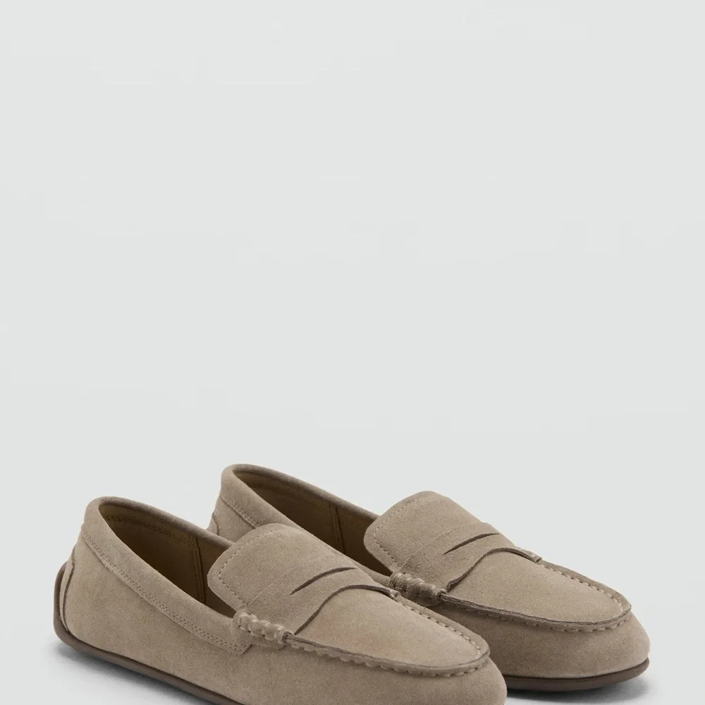 Kids Suede Loafers - Taupe
